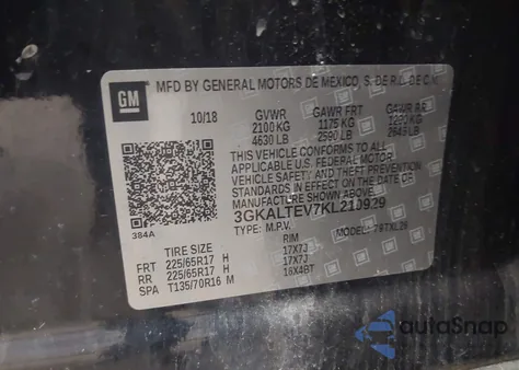 2019 GMC Terrain Sle z USA, uszkodzony, nr VIN 3GKALTEV7KL210929